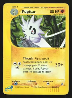 Pupitar 56/147 Aquapolis Reverse Holo Uncommon Pokemon Card - Image 1
