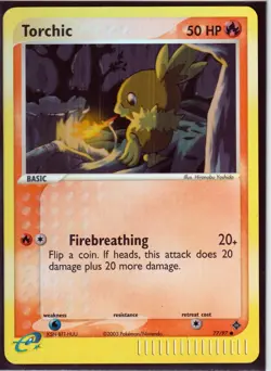 VINTAGE 2003 POKEMON TORCHIC 77/97 EX DRAGON REVERSE HOLO NM - Image 1