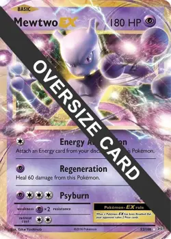 Pokemon Mewtwo EX 52/108 Evolutions JUMBO/OVERSIZED Promo - Image 1