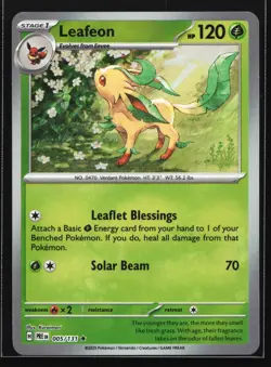 Pokemon Leafeon 005/131 Poke Ball Reverse Holo Rare Prismatic Evolutions NM - Image 1