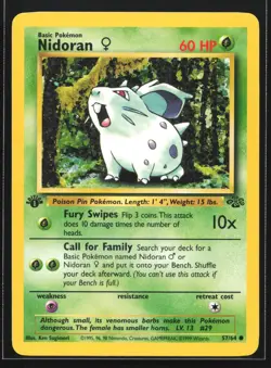 Pokemon Nidoran (Female) 57/64 WotC Jungle 1st Edition Common NM - Image 1