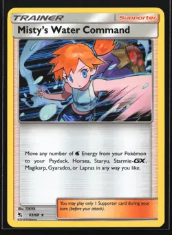 Pokemon Misty's Water Command 63/68 Hidden Fates Holo Rare NM - Image 1