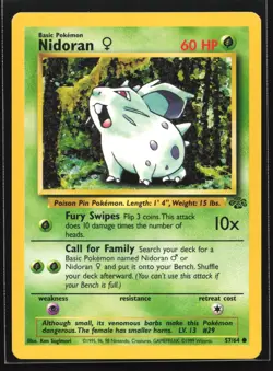 Pokemon Nidoran (Female) 57/64 WotC Jungle Unlimited Common NM - Image 1