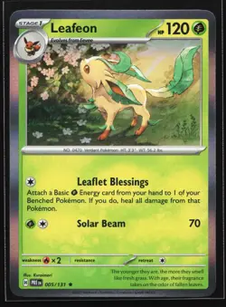Pokemon Leafeon 005/131 Prismatic Evolutions Holo Rare NM - Image 1
