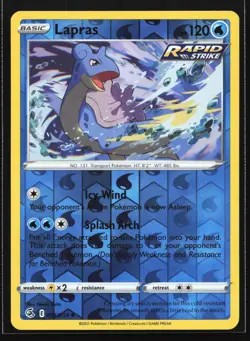 Pokemon Lapras 054/264 Fusion Strike Reverse Holo NM - Image 1