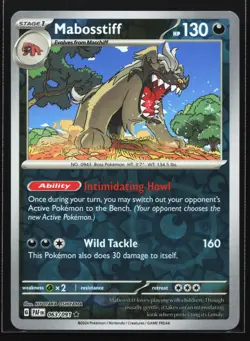 Pokemon Mabosstiff 063/091 Paldean Fates Reverse Holo Rare NM - Image 1
