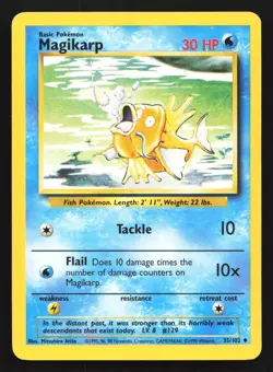 Pokemon Magikarp 35/102 WotC Base Set Unlimited Uncommon - Image 1