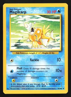 Pokemon Magikarp 35/102 WotC Base Set Unlimited Uncommon - Image 1