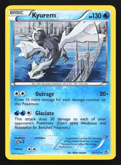 Pokemon Kyurem 43/113 Legendary Treasures Holo Rare LP - Image 1