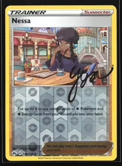 Pokemon Nessa 136/159 Crown Zenith Signature Reverse Holo Rare NM - Image 1