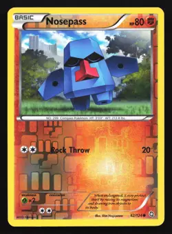 Pokemon Nosepass 62/124 Dragons Exalted Reverse Holo LP - Image 1