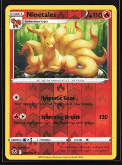 Pokemon Ninetales 018/195 Silver Tempest Reverse Holo Rare NM - Image 1