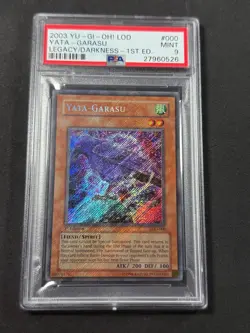 Yugioh PSA 9 Yata-Garasu LOD-000 1st Edition FULL HOLO BLEED - Image 1