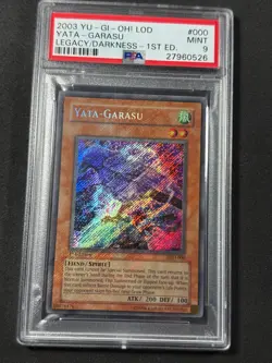 Yugioh PSA 9 Yata-Garasu LOD-000 1st Edition FULL HOLO BLEED - Image 3