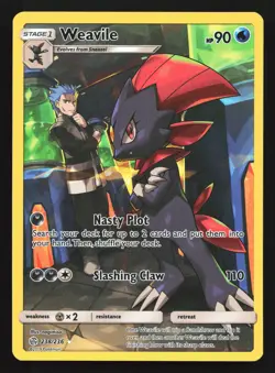 Weavile 238/236 SM - Cosmic Eclipse Secret Rare Pokemon Card - Image 1