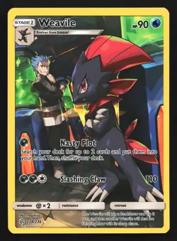 Weavile 238/236 SM - Cosmic Eclipse Secret Rare Pokemon Card - Image 1