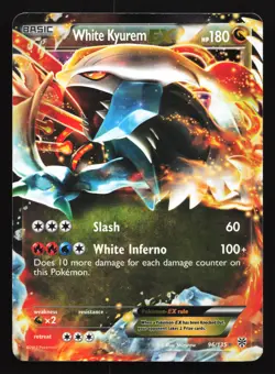 White Kyurem EX 96/135 Plasma Storm Ultra Rare Pokemon Card - Image 1
