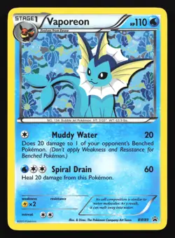 Vaporeon BW89 Black & White Black Star Promo Pokemon Card - Image 1