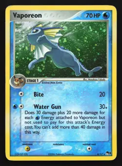 Vaporeon 6/17 POP Series 3 Holo Rare Pokemon Card - Image 1