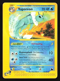 Vaporeon 33/144 Skyridge Rare Pokemon Card - Image 1