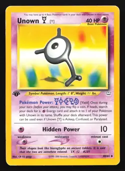 Unown [Y] 40/64 Neo Revelation 1st Edition Uncommon Pokemon Card - Image 1