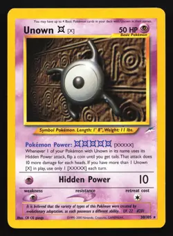 Unown [X] 30/105 Neo Destiny Rare Pokemon Card - Image 1