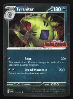 Tyranitar (Paldea Evolved Stamp) 135/193 Cosmos Holo Rare Promo Pokemon Card - Image 1