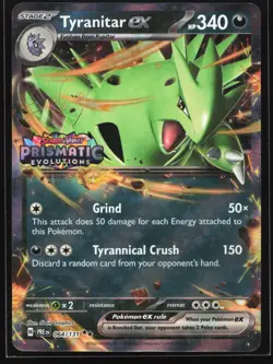 Tyranitar ex (Prismatic Evolutions Stamp) 064/131 Double Rare Promo Pokemon Card - Image 1