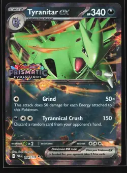 Tyranitar ex (Prismatic Evolutions Stamp) 064/131 Double Rare Promo Pokemon Card - Image 1
