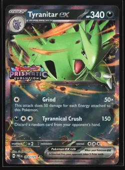 Tyranitar ex (Prismatic Evolutions Stamp) 064/131 Double Rare Promo Pokemon Card - Image 1