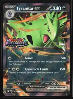 Tyranitar ex (Prismatic Evolutions Stamp) 064/131 Double Rare Promo Pokemon Card - Image 1