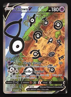 Unown V (Alternate Art) 177/195 SWSH12: Silver Tempest Ultra Rare Pokemon Card - Image 1
