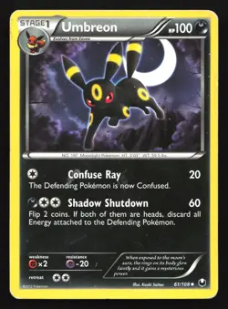 Umbreon 61/108 Dark Explorers Uncommon Pokemon Card - Image 1