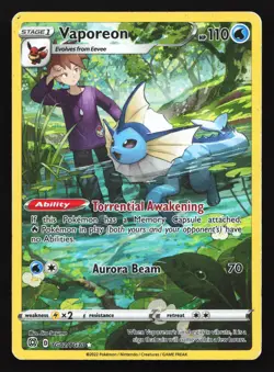 Vaporeon TG02 SWSH09: Brilliant Stars Trainer Gallery Ultra Rare Pokemon Card - Image 1