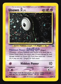 Unown [A] 14/75 Neo Discovery Holo Rare Pokemon Card SWIRL - Image 1