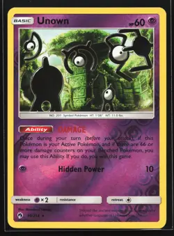 Unown 90/214 SM - Lost Thunder Reverse Holo Rare Pokemon Card - Image 1