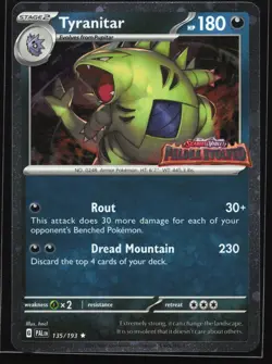 Tyranitar (Paldea Evolved Stamp) 135/193 Cosmos Holo Rare Promo Pokemon Card - Image 1