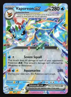 Vaporeon ex 023/131 SV: Prismatic Evolutions Double Rare Pokemon Card - Image 1