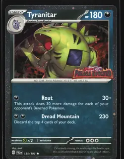 Tyranitar (Paldea Evolved Stamp) 135/193 Cosmos Holo Promo Pokemon Card - Image 1