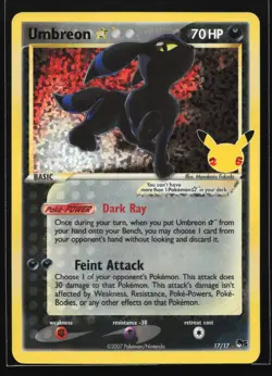 Umbreon Gold Star 17/17 Celebrations: Classic Collection Pokemon Card - Image 1