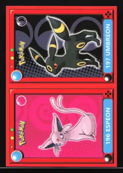 Umbreon 197 & Espeon 196 Pokedex Sticker Pokemon Card - Image 1