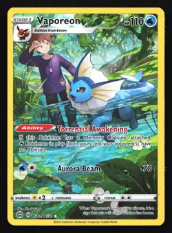 Vaporeon TG02 SWSH09: Brilliant Stars Trainer Gallery Ultra Rare Pokemon Card - Image 1