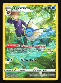 Vaporeon TG02 SWSH09: Brilliant Stars Trainer Gallery Ultra Rare Pokemon Card - Image 1