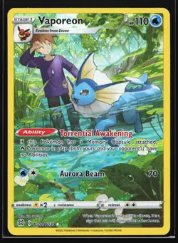 Vaporeon TG02 SWSH09: Brilliant Stars Trainer Gallery Ultra Rare Pokemon Card - Image 1