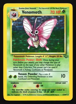 Venomoth 13/64 Jungle Holo Rare Pokemon Card - Image 1