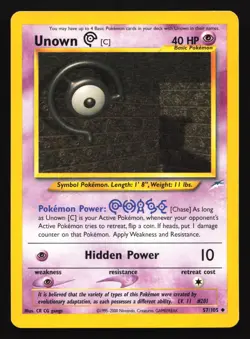 Unown [C] 57/105 Neo Destiny Uncommon Pokemon Card - Image 1