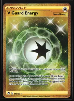 V Guard Energy 215/195 SWSH12: Silver Tempest Gold Secret Rare Pokemon Card - Image 1