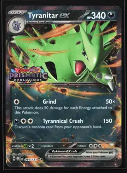 Tyranitar ex (Prismatic Evolutions Stamp) 064/131 Double Rare Promo Pokemon Card - Image 1