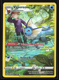 Vaporeon TG02 SWSH09: Brilliant Stars Trainer Gallery Ultra Rare Pokemon Card - Image 1