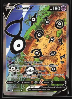 Unown V (Alternate Art) 177/195 SWSH12: Silver Tempest Ultra Rare Pokemon Card - Image 1
